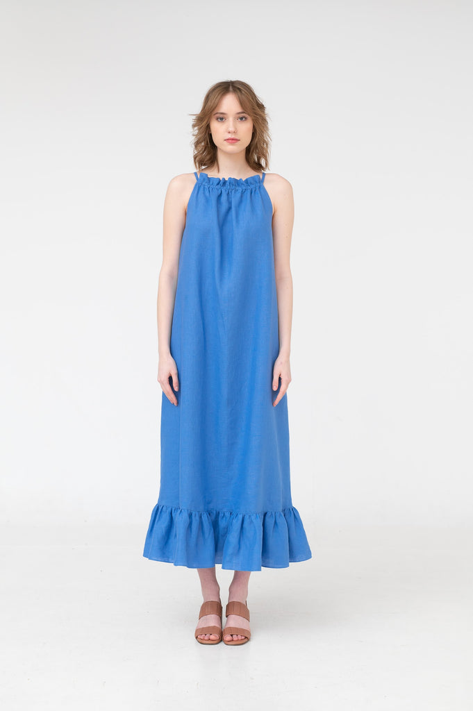 Long linen beach dress