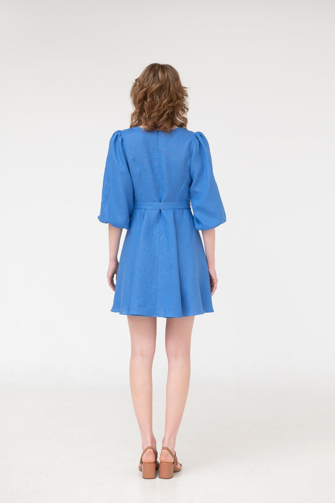 Women's Linen Dress in Blue