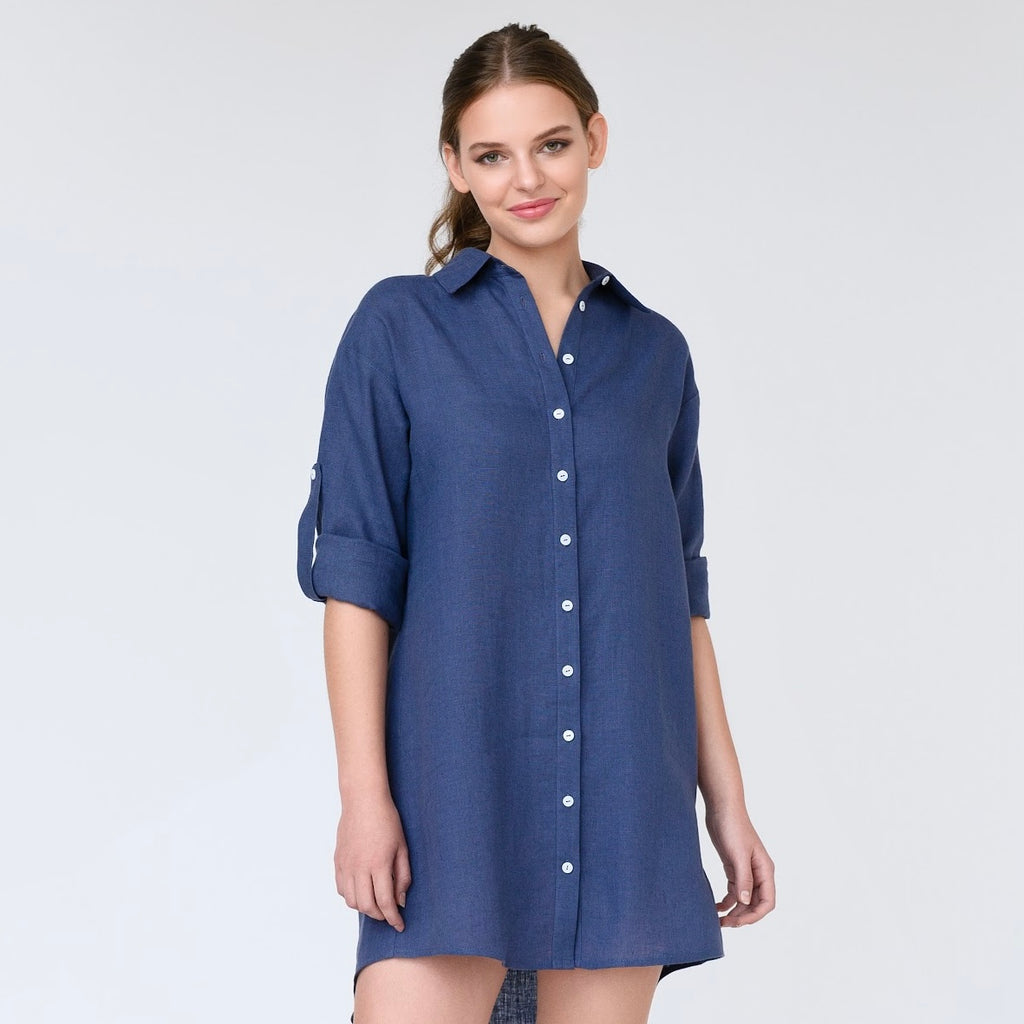 Linen Beach Shirt Dress