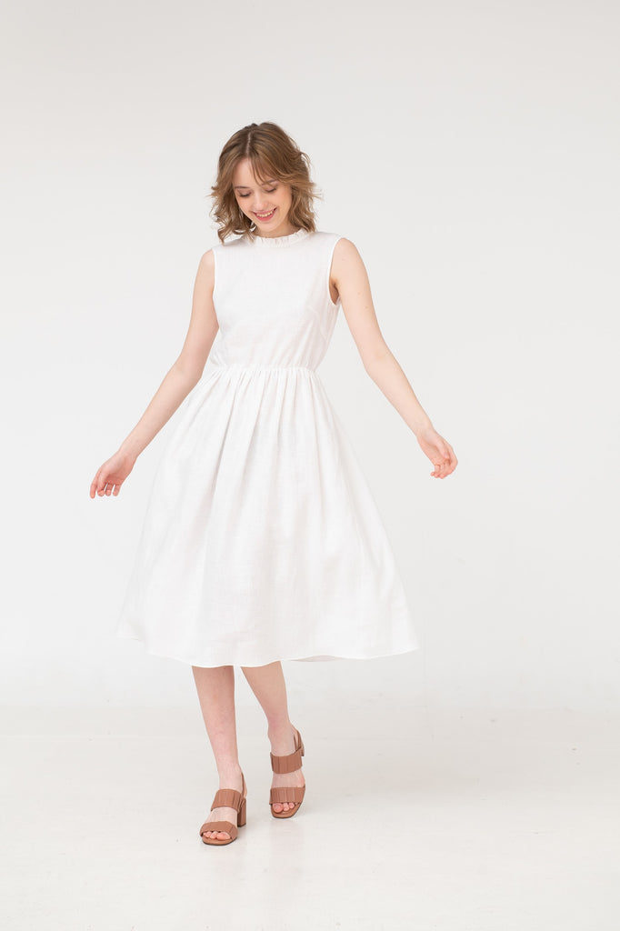 White Linen Beach Dress