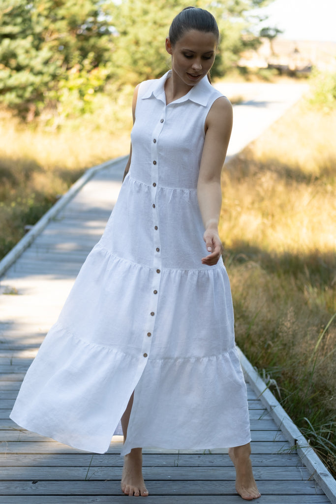Sylvie – Button Down Gathered Midi Dress