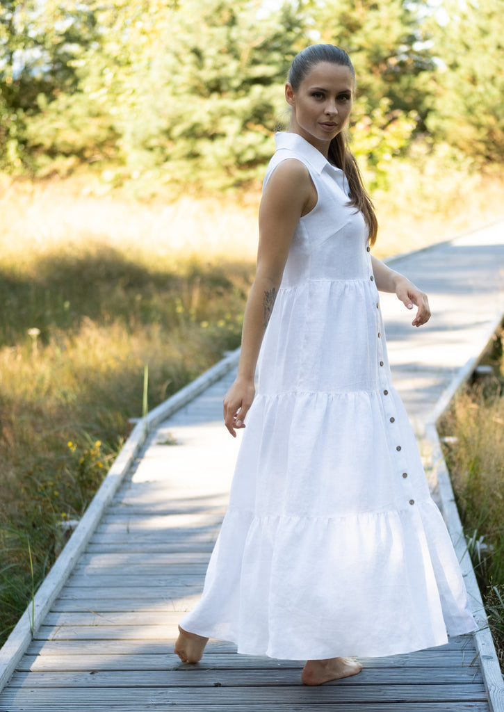 Sylvie – Button Down Gathered Midi Dress