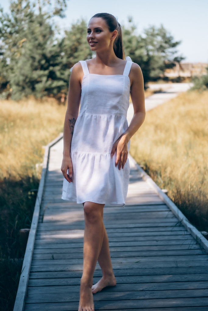Olivia – Gathered Multi-Tier Mini Dress